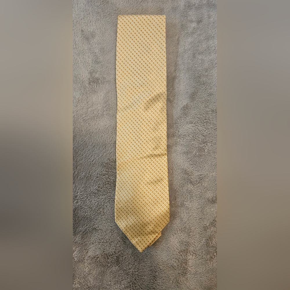 GIORGIO DEL SARTO Cravette Adult Yellow w/cream dots Necktie